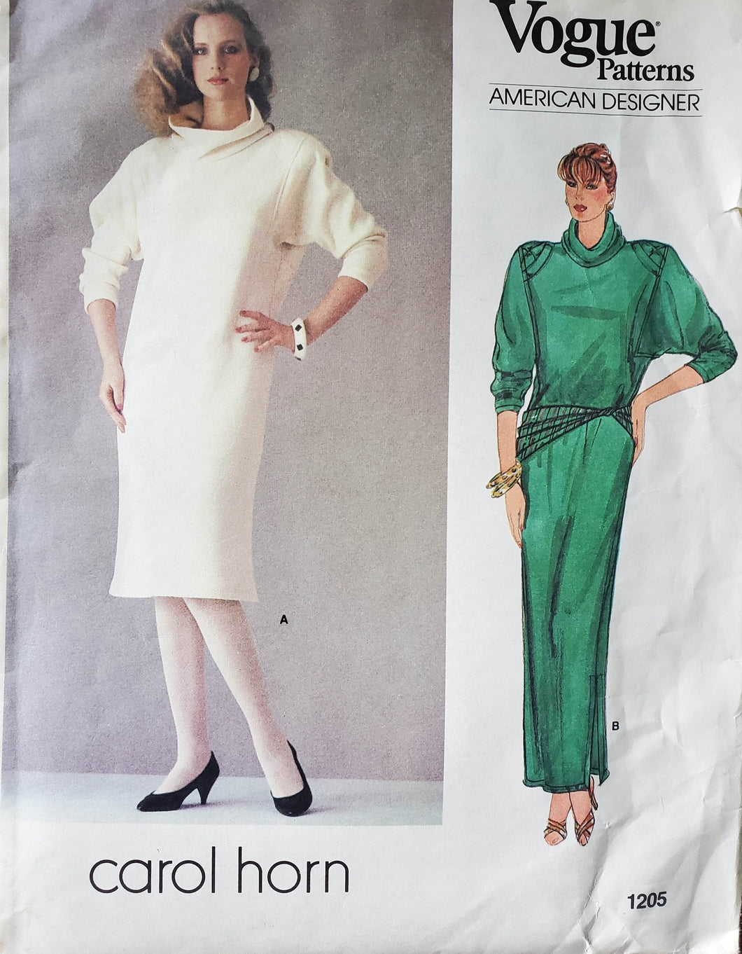 Vintage Vogue Pattern 1205, UNCUT, Designer Carol Horn, Misses Dress, Size 8