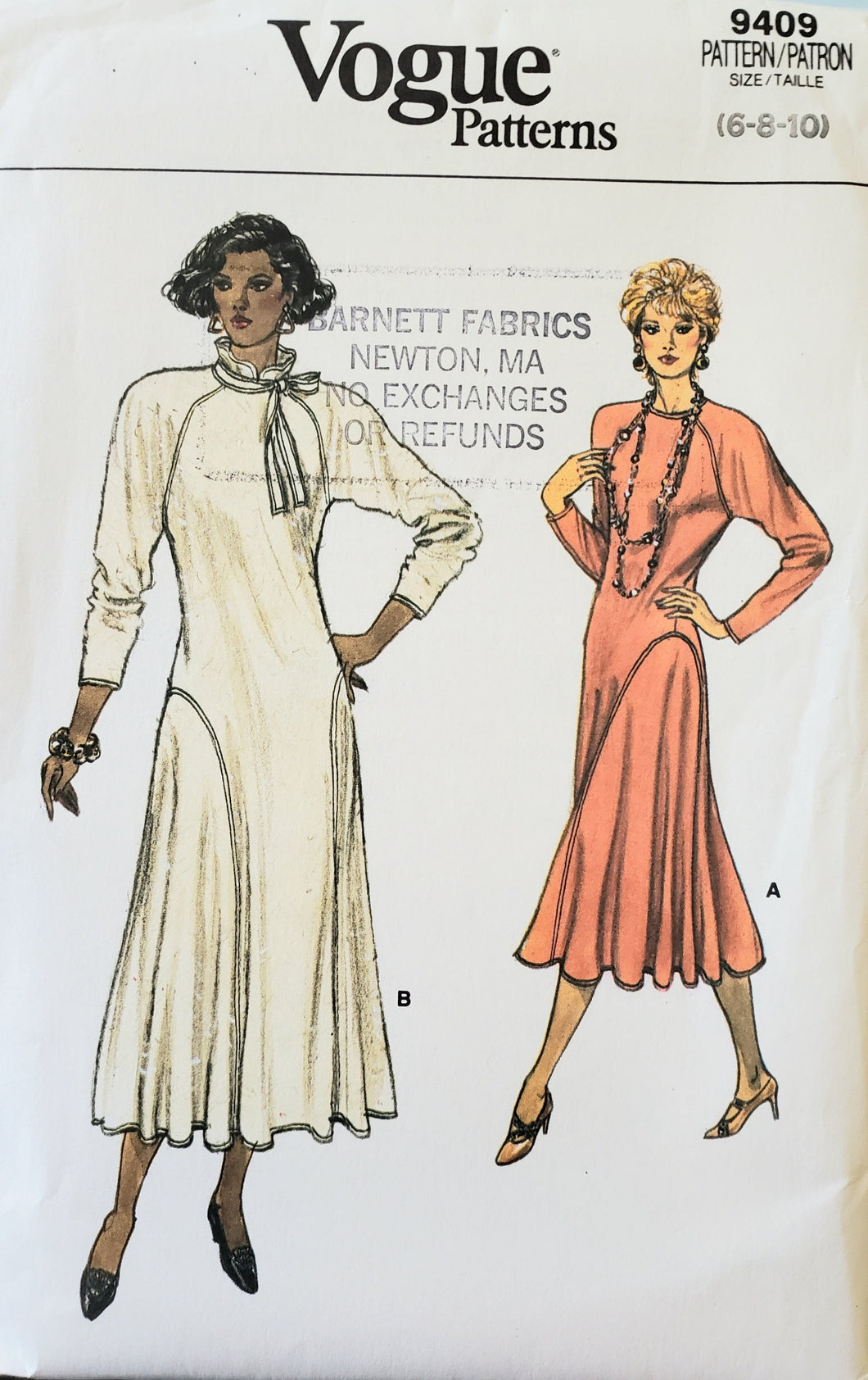 Vintage Vogue 9409 - Misses Dress, Size 6-8-10, UNCUT