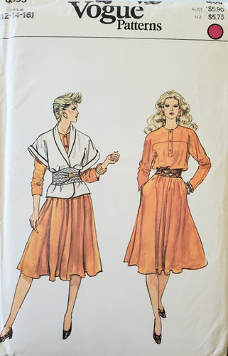 Vintage Vogue 8395 - Misses Dress and Jacket, Size 12-14-16, UNCUT