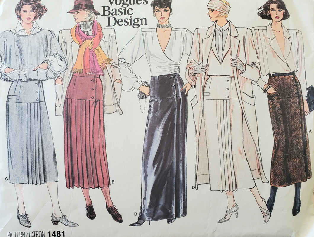 Vintage Vogue 1481 - Misses Wrap Skirt, Size 10 UNCUT