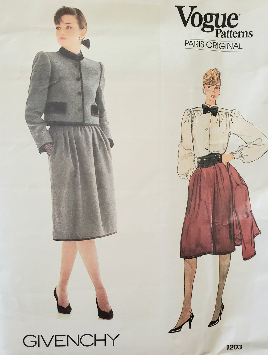 Vintage Vogue 1203 - Givenchy Original - Misses Skirt, Jacket & Blouse, Size 10 UNCUT