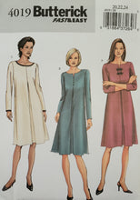 Load image into Gallery viewer, Butterick 4019 UNCUT, Fast &amp; Easy - Misses Loose-fitting Single Pleat Dress Size 20-22-24
