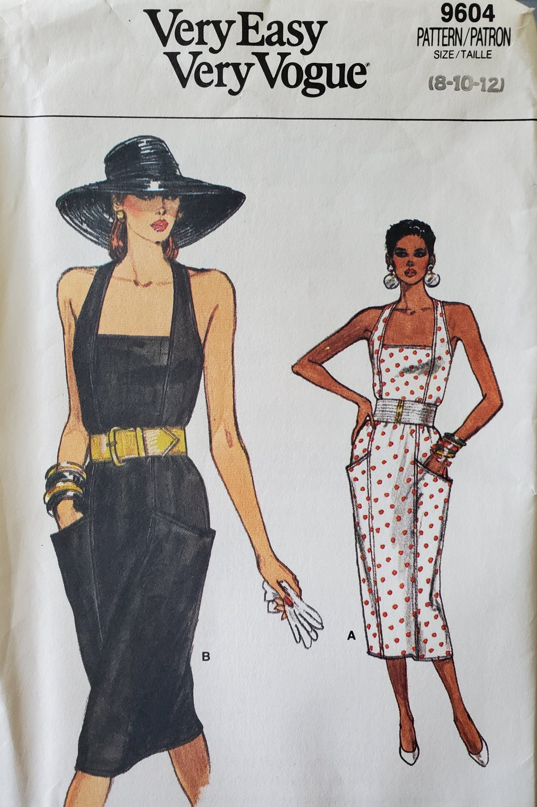 Vintage Vogue 9604, Sundress, Very Easy Vogue, Misses Sizes 8-10-12 UNCUT, Very Rare