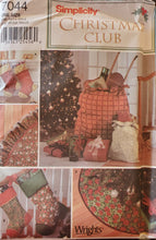 Load image into Gallery viewer, Simplicity 7044 Christmas Club Decor - stockings, tree skirts, gift bags
