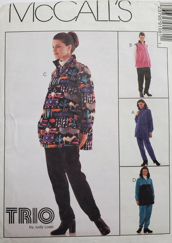 McCalls 9108 Pullover /Zip Top and Pants, Misses 6-8-10