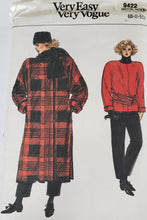 Load image into Gallery viewer, Vintage Vogue Pattern 9422, UNCUT, UNUSED Coat, Pants, Top and Scarf Misses 6-8-10
