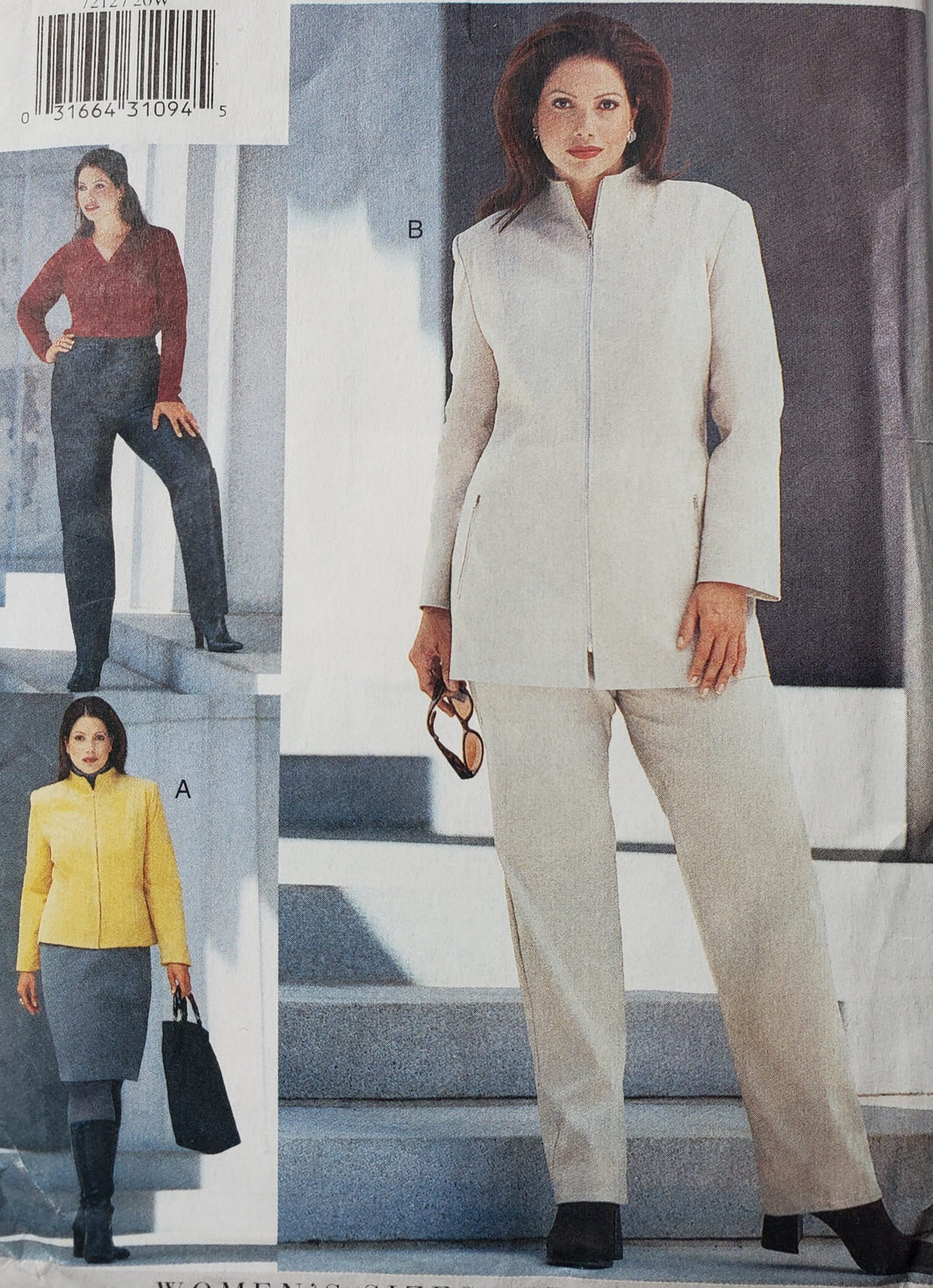 Vogue 7212 UNCUT Misses Jacket, Pants, Skirts and Tops, Rare