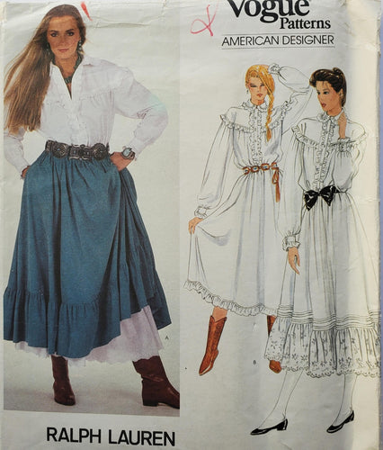 vogue 2881 misses country skirt, blouse and underskirt