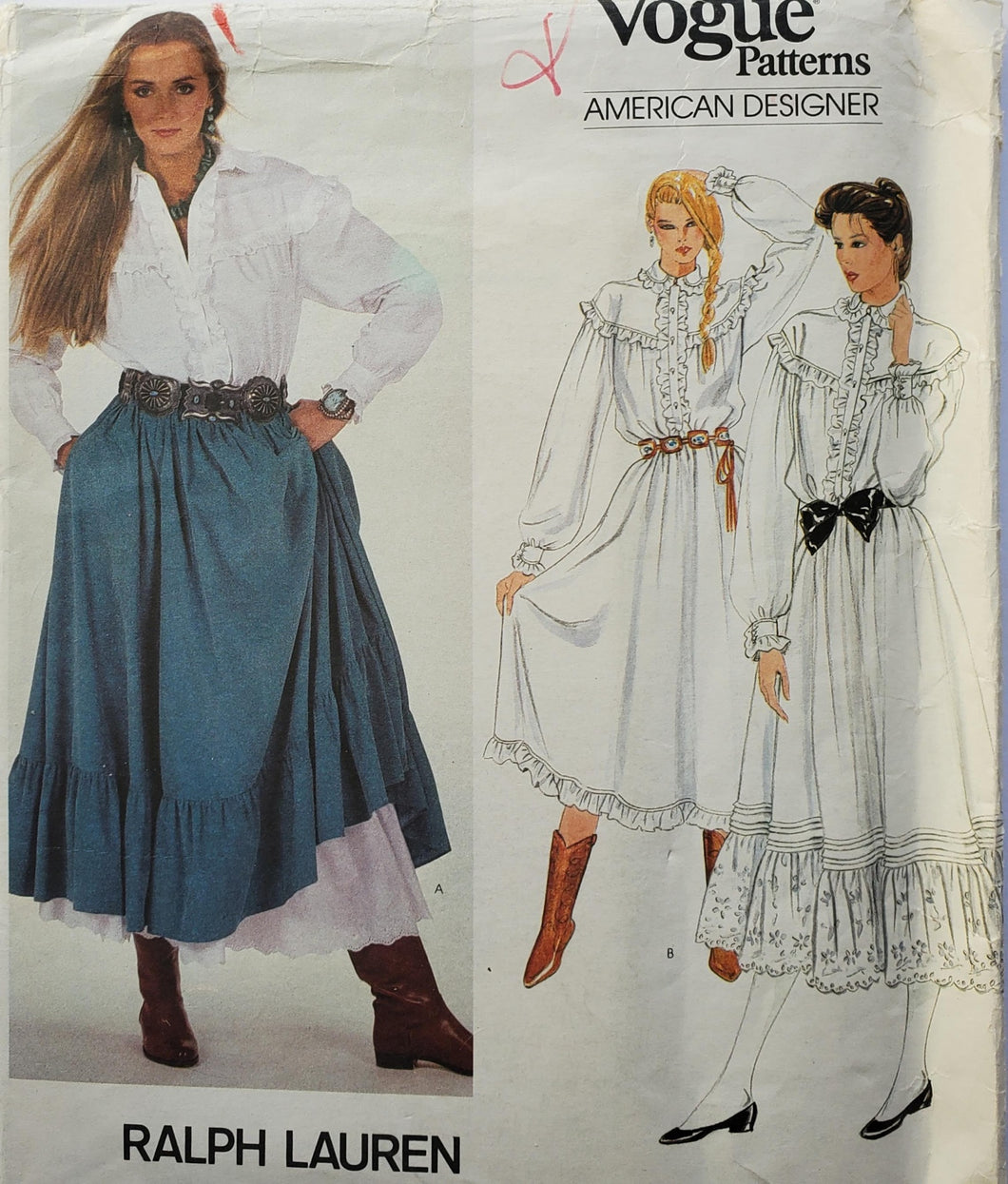 vogue 2881 misses country skirt, blouse and underskirt