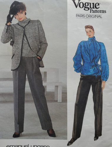Vogue 1197, Designer Emanuel ungara, pants, jacket and blouse, size 8, rare