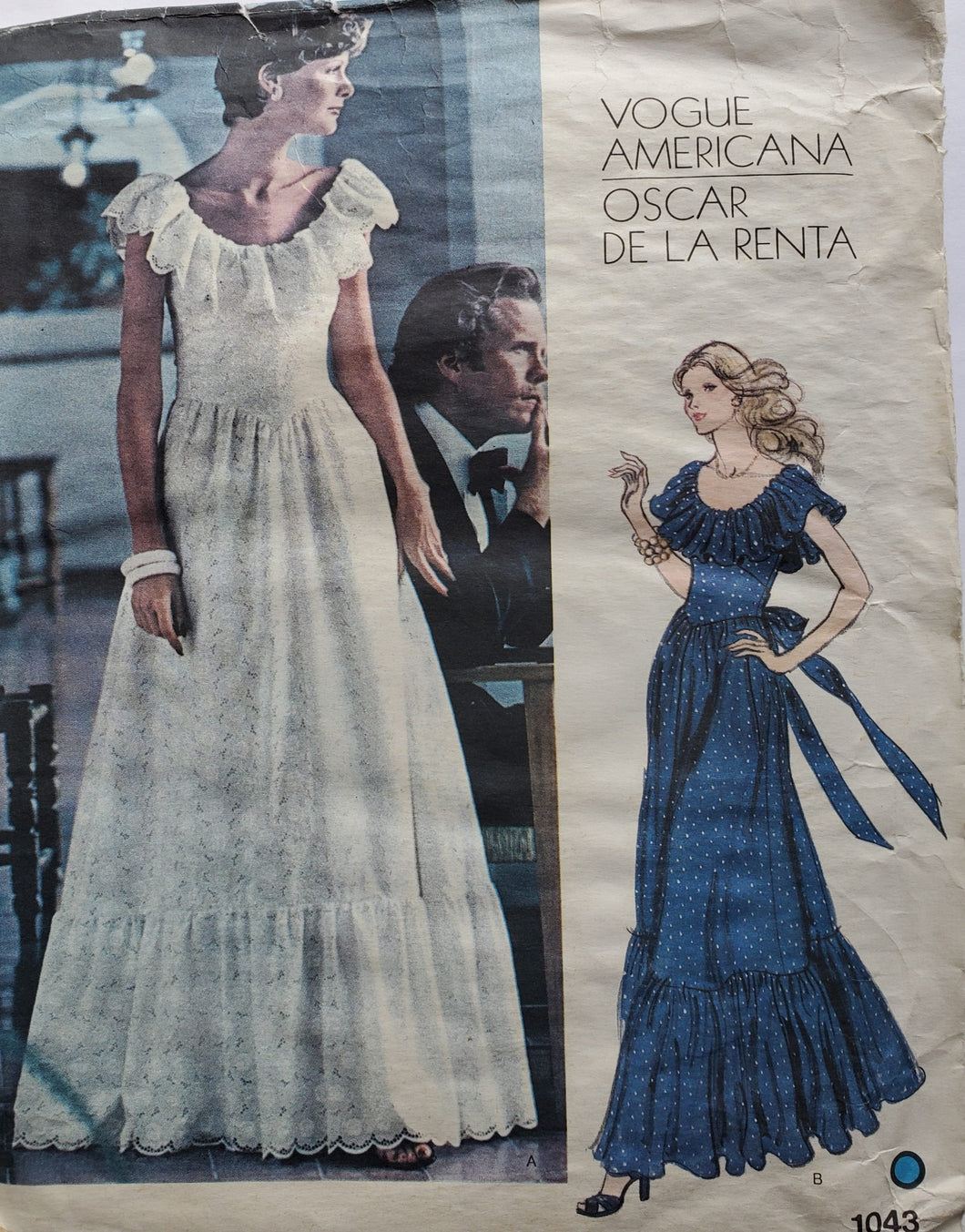 Vogue 1043 oscar de la renta dress with ruffles size 8
