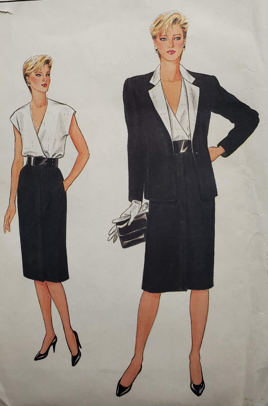 Vintage Vogue Pattern 8621, UNCUT, 3-Piece Suit - Skirt, Top, Jacket, Size 10