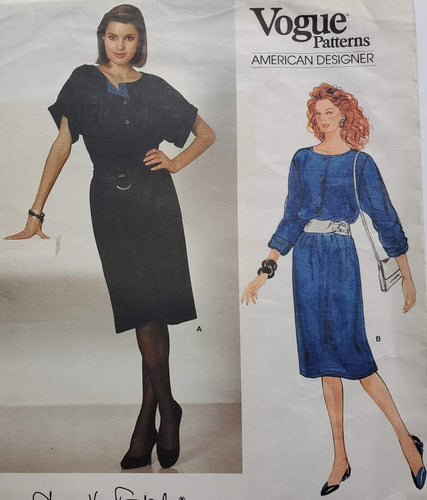 Vintage Vogue Pattern 1187, UNCUT, Designer Diane Von Furstenberg Misses Dress, Size 8-10-12 Media 1 of 2