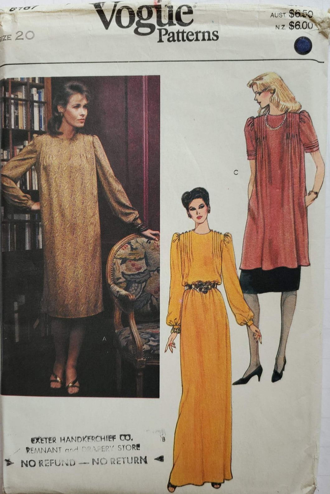 Vintage Vogue 8169 Misses Dress, Pintucks
