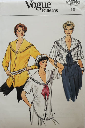 Vintage Vogue 9224 Blouse with Sailor Collar