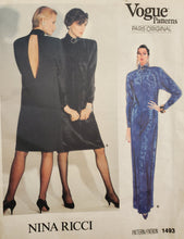 Load image into Gallery viewer, Vintage Vogue Pattern 1493, UNCUT, UNUSED Paris Original Nina Ricci, Misses Dress Size 8
