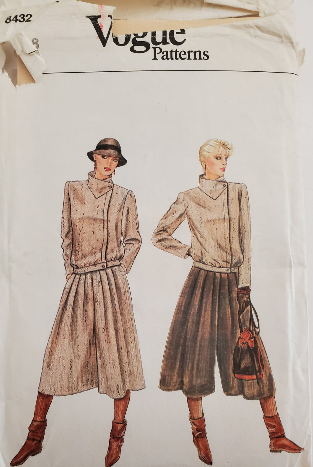 Vintage Vogue Pattern 8432, UNCUT & UNUSED, Misses and Jacket, Size 8