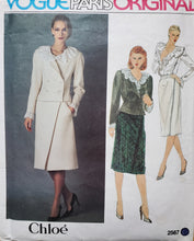 Load image into Gallery viewer, Vintage Vogue Pattern 2567, UNCUT, Paris Original Designer Chloe, Misses Skirt, Blouse and Jacket
